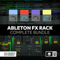 Ableton FX Rack Complete Bundle with Sample Werks and SW10 logos on a dark interface background.