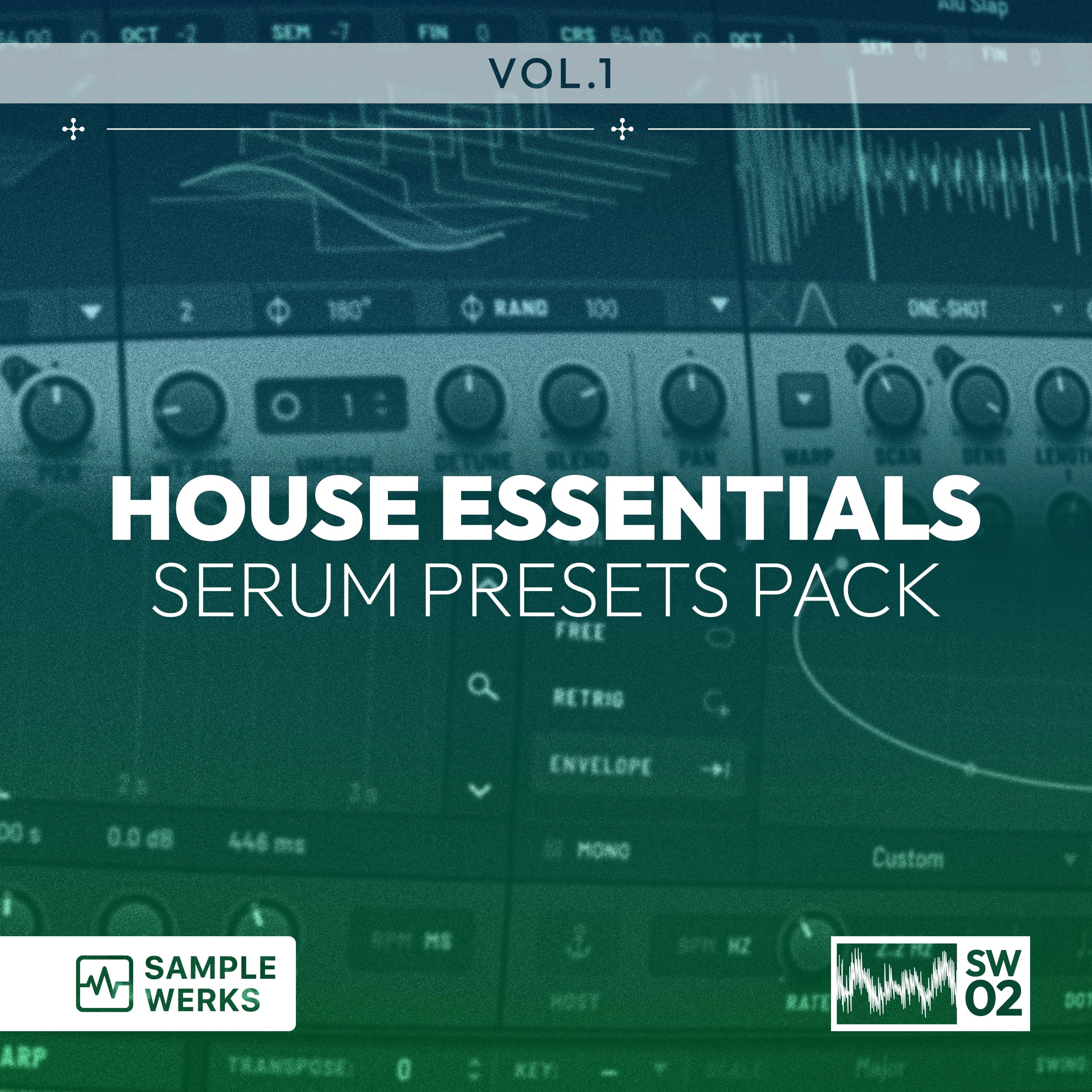 Serum Presets Pack for house music with Sample Werks branding.