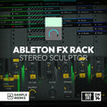 Ableton FX Rack Stereo Sculptor software interface with Sample Werks branding.